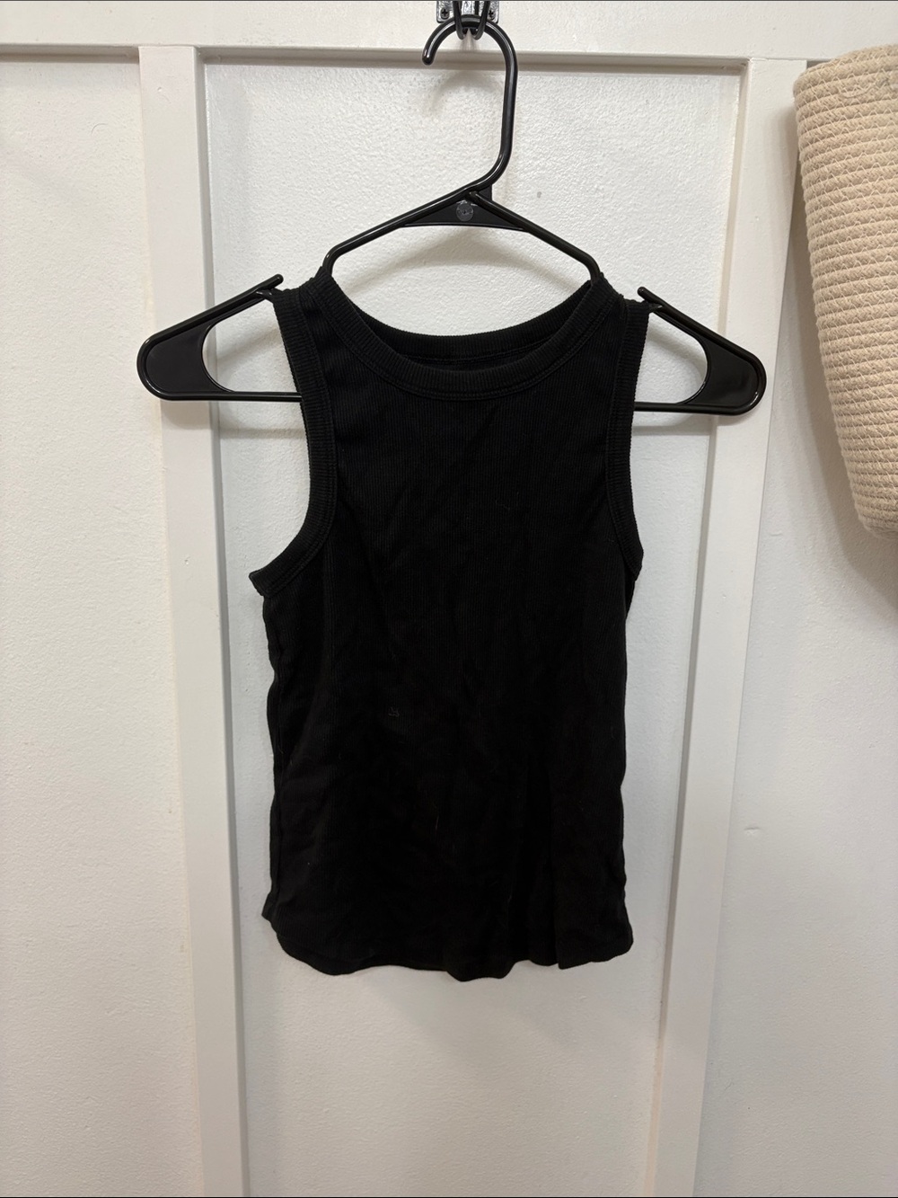 SO Black Ribbed High-Neck Tank Top